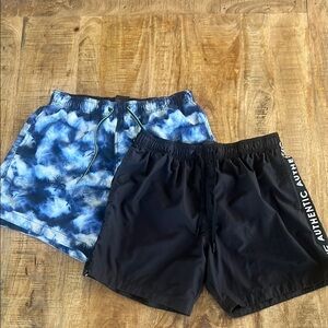 H&M Blue Tie-Dye and Black Men's Shorts